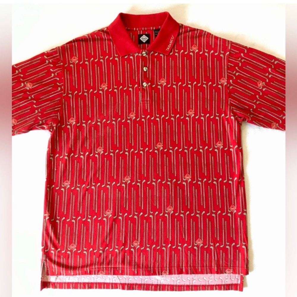 Tabasco Hot Sauce Golf Club Polo Short Mens Size XL